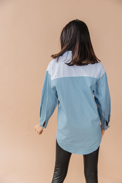 Hailey Denim Button-Up Top